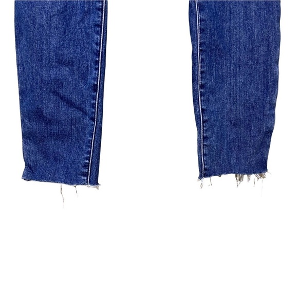 Athleta Sculptek Skinny Jeans Dark Wash Size 4 Style 338322 Raw Hem - Picture 6 of 9